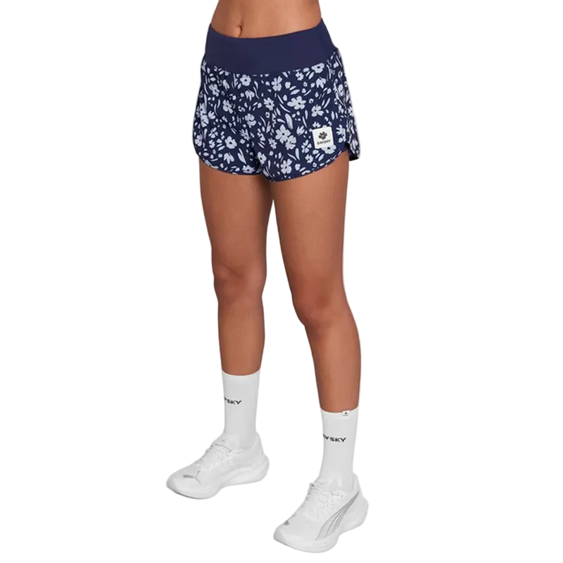 Saysky - Flower Pace Shorts 3" - Blue Flower - Women's