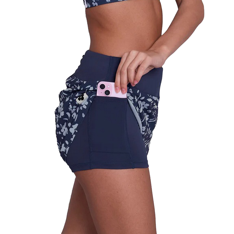 Saysky - Flower Pace Shorts 3" - Blue Flower - Women's