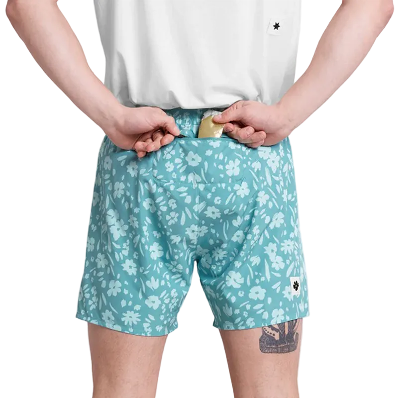 Saysky - Flower Pace Shorts 5" - Light Blue Flower - Men's