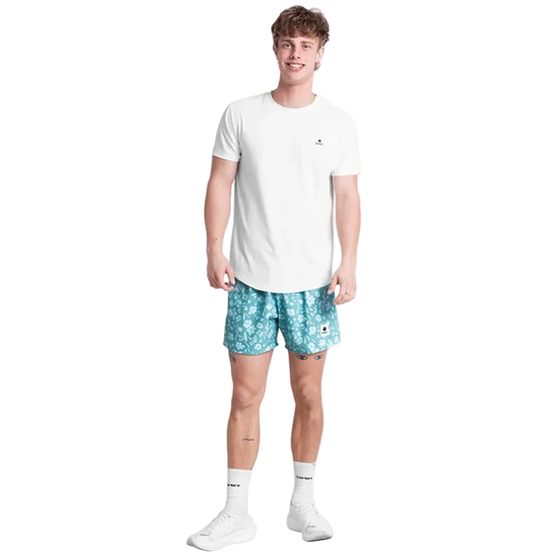 Saysky - Flower Pace Shorts 5" - Light Blue Flower - Men's