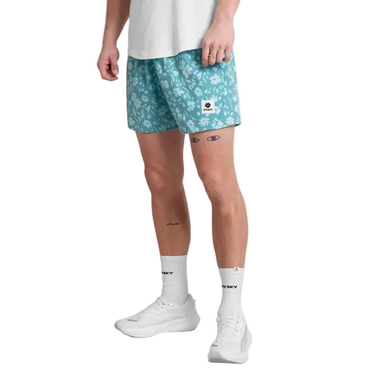 Saysky - Flower Pace Shorts 5" - Light Blue Flower - Men's
