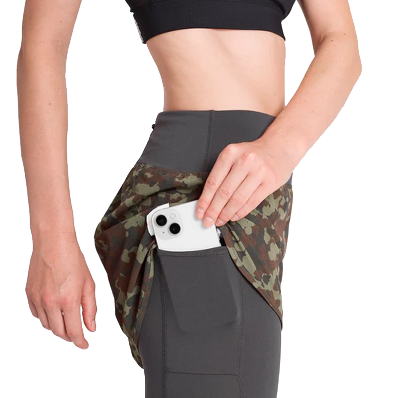 Saysky - 2 In 1 Camo Pace Shorts 3" - Brown - Women's