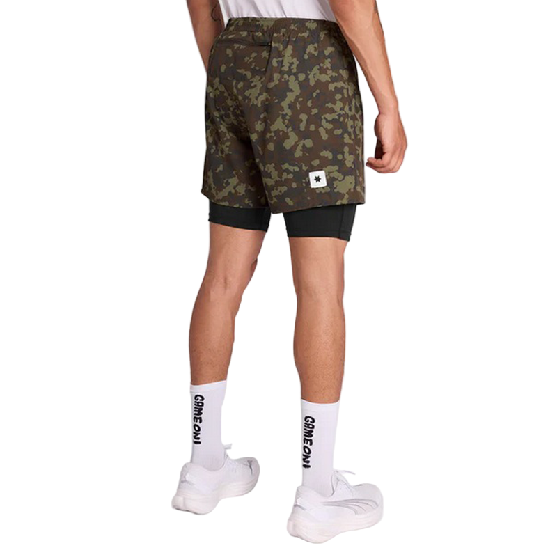 Saysky - 2 in 1 Camo Pace Shorts 5'' - Brown - Men's