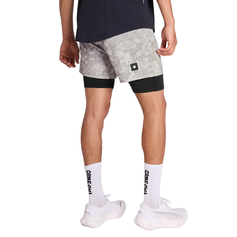 Saysky - 2 in 1 Camo Pace Shorts 5'' - Sand - Men's