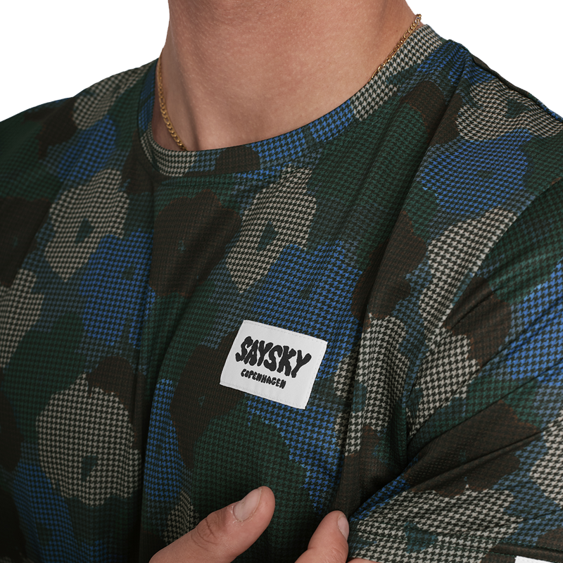 Saysky - Camo Flower Combat T-shirt - Blue - Men's