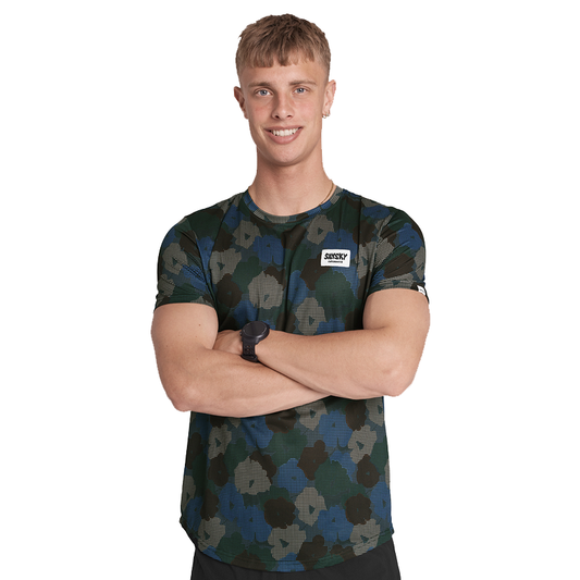 Saysky - Camo Flower Combat T-shirt - Blue - Men's