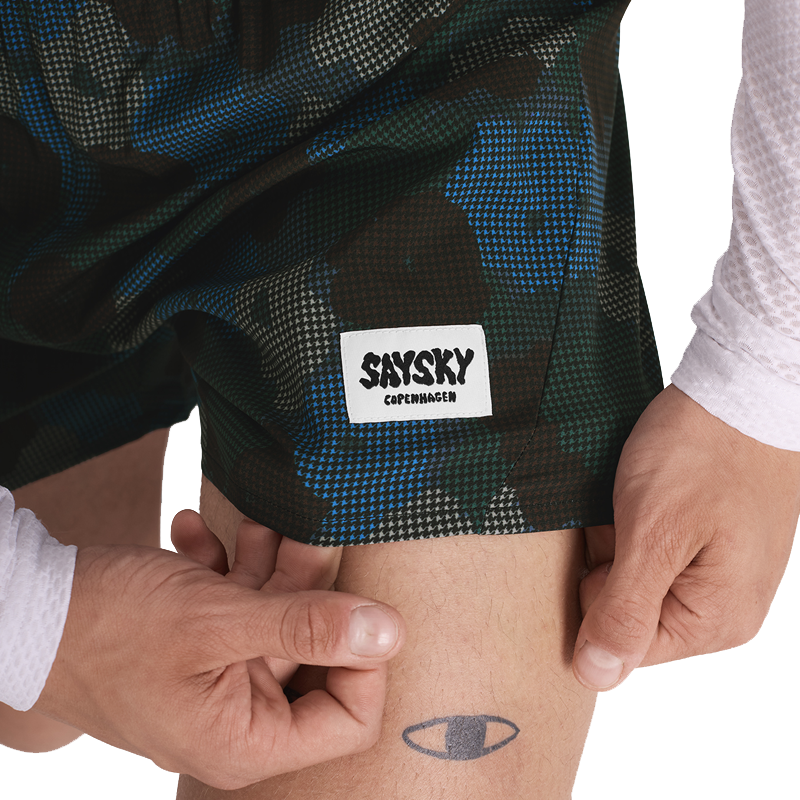 Saysky - Camo Flower Pace Shorts 5" - Blue - Men's