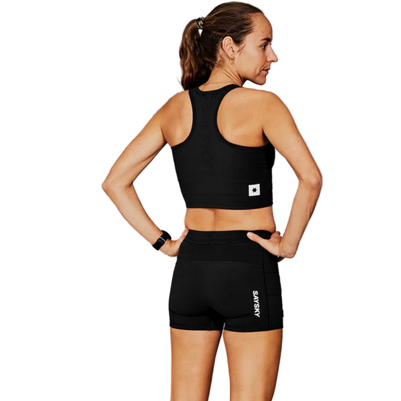Saysky - Flow Race Crop Top - Black - Women's