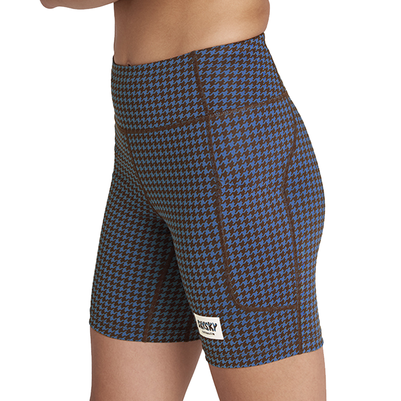 Saysky - Houndstooth Combat+ Short Tights 7" - Blue - Women's
