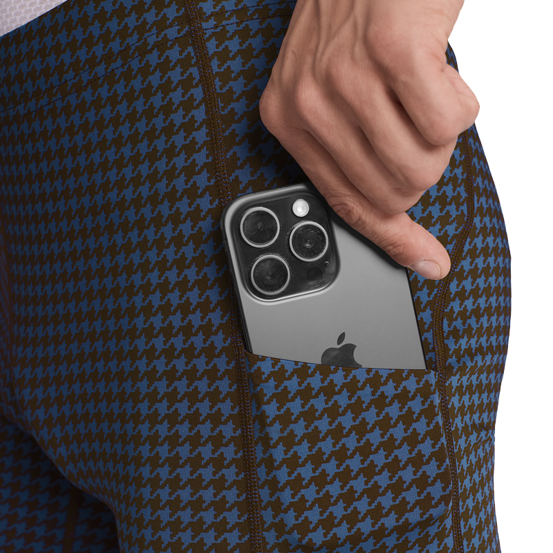 Saysky - Houndstooth Combat+ Short Tights 9" - Blue - Men's