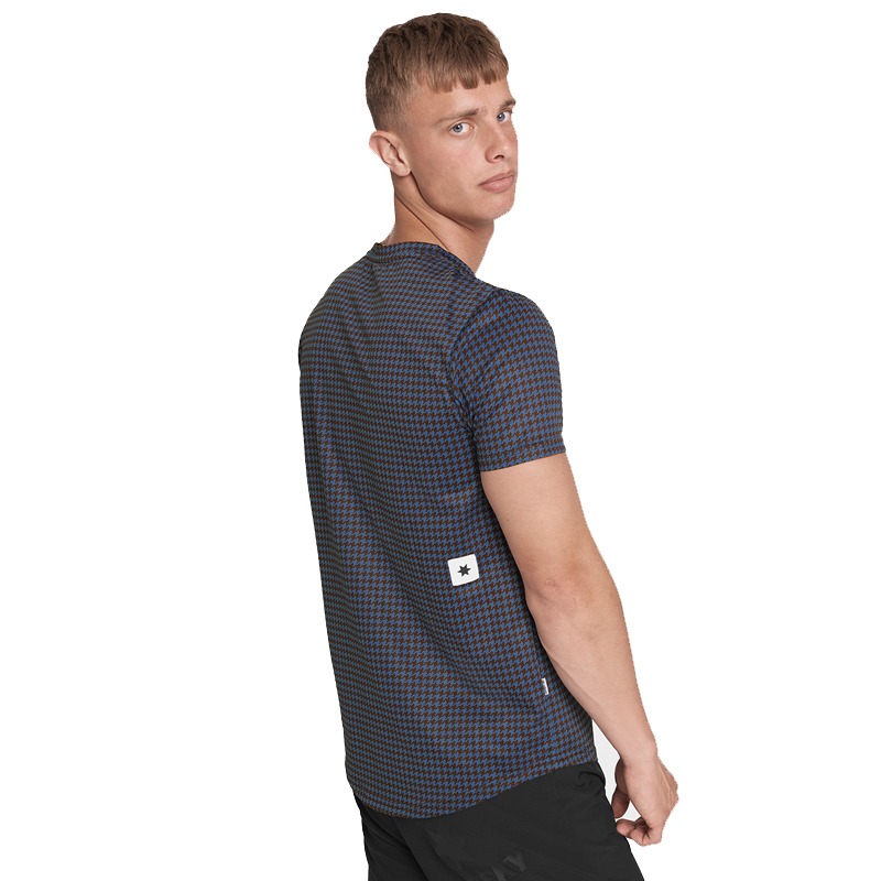 Saysky - Houndstooth Combat T-shirt - Blue - Men's
