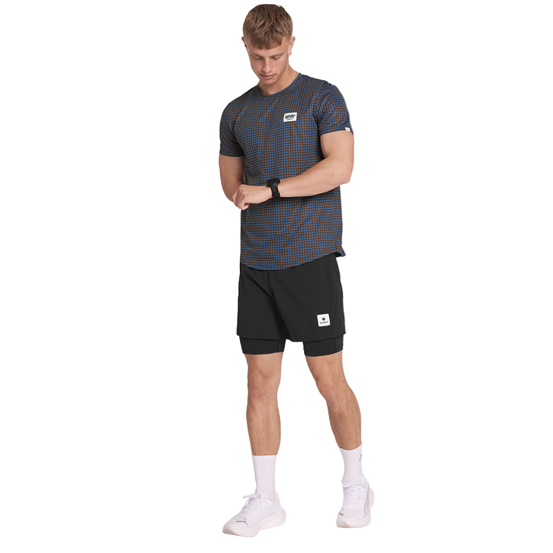 Saysky - Houndstooth Combat T-shirt - Blue - Men's