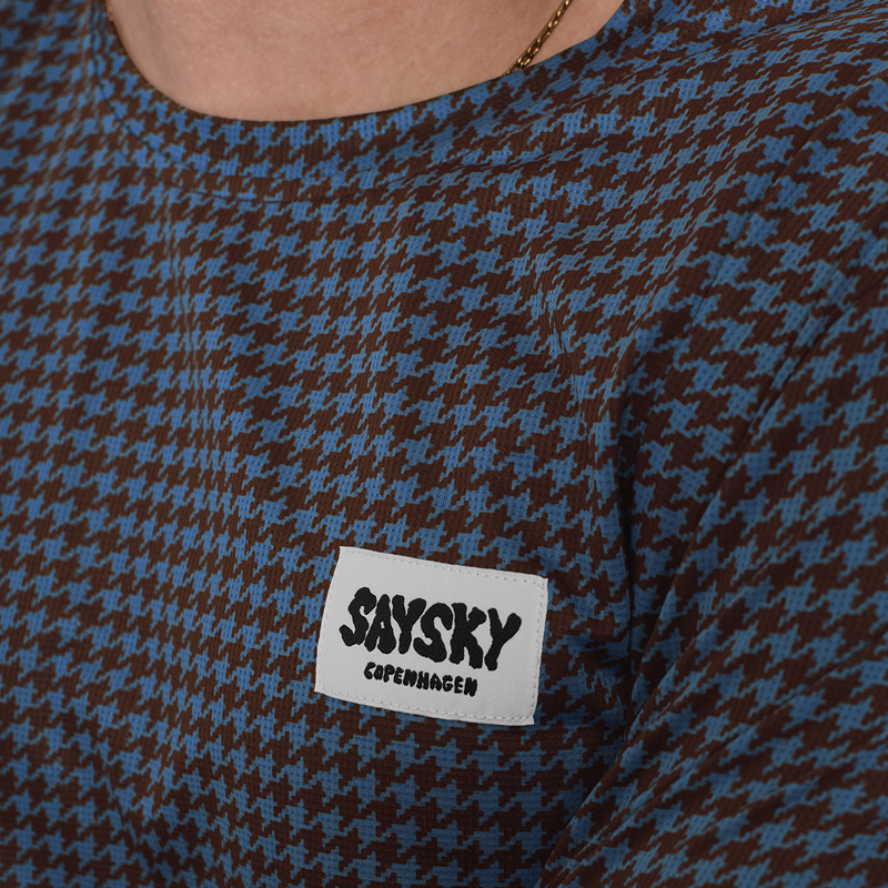 Saysky - Houndstooth Combat T-shirt - Blue - Men's