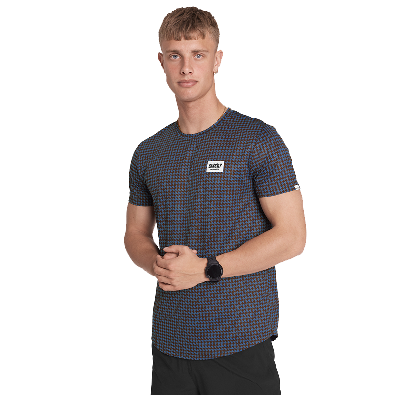 Saysky - Houndstooth Combat T-shirt - Blue - Men's