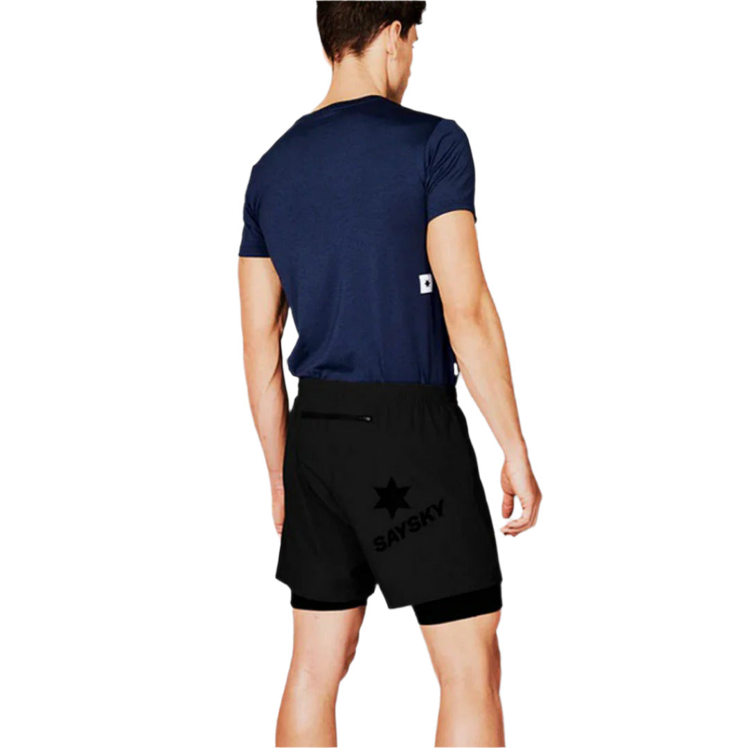 Saysky - 2 in 1 Pace Shorts 5'' - Black - Men's