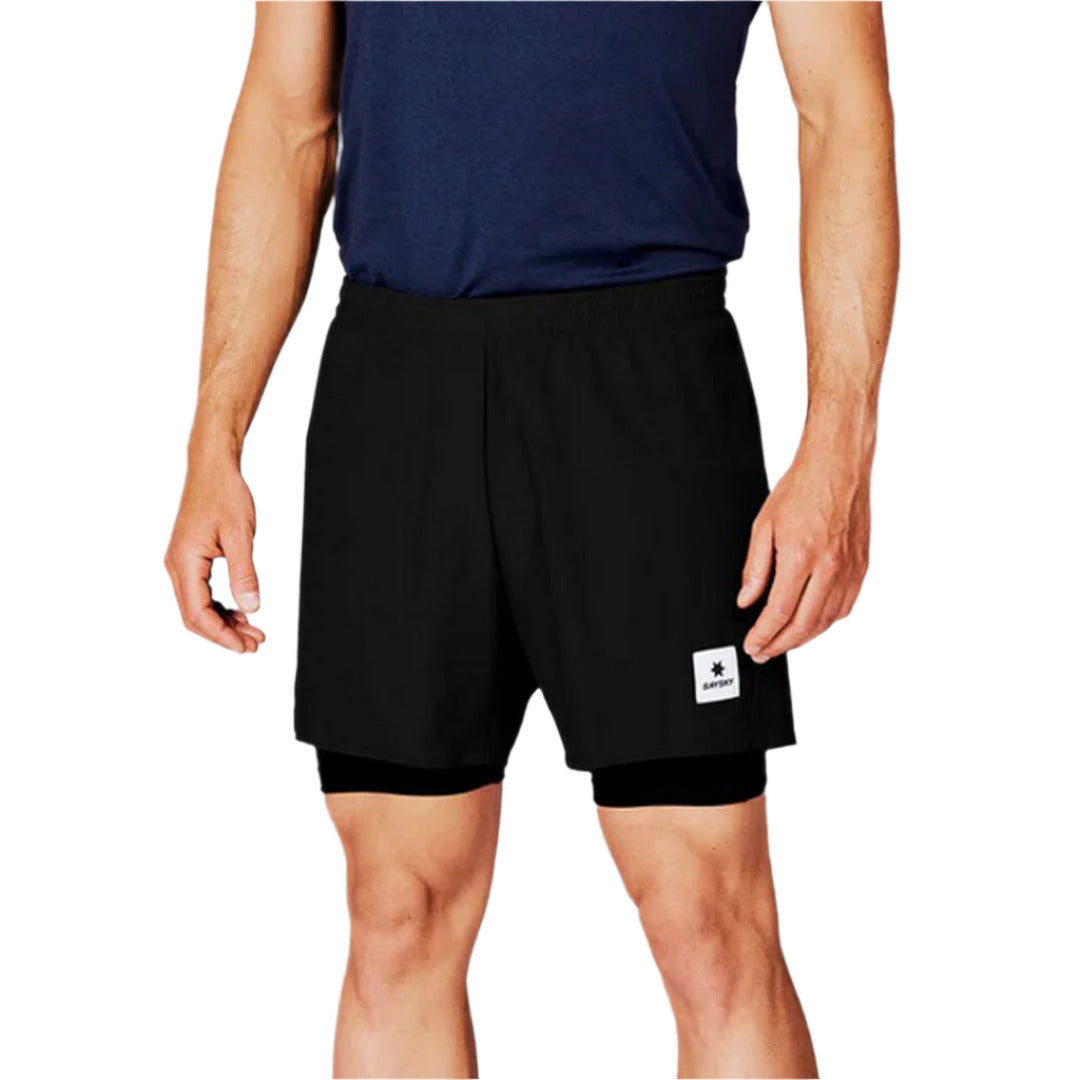 Saysky - 2 in 1 Pace Shorts 5'' - Black - Men's