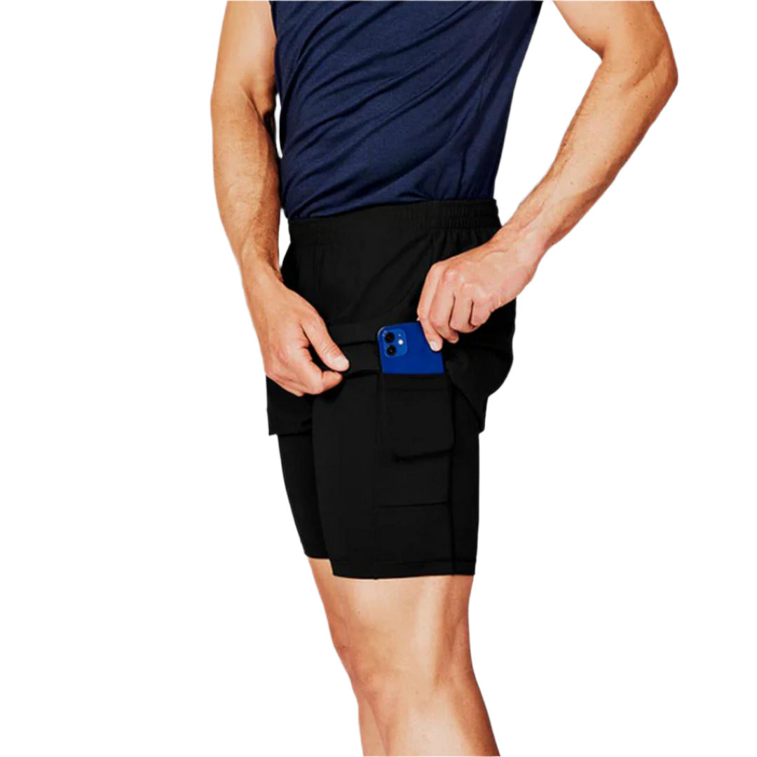 Saysky - 2 in 1 Pace Shorts 5'' - Black - Men's