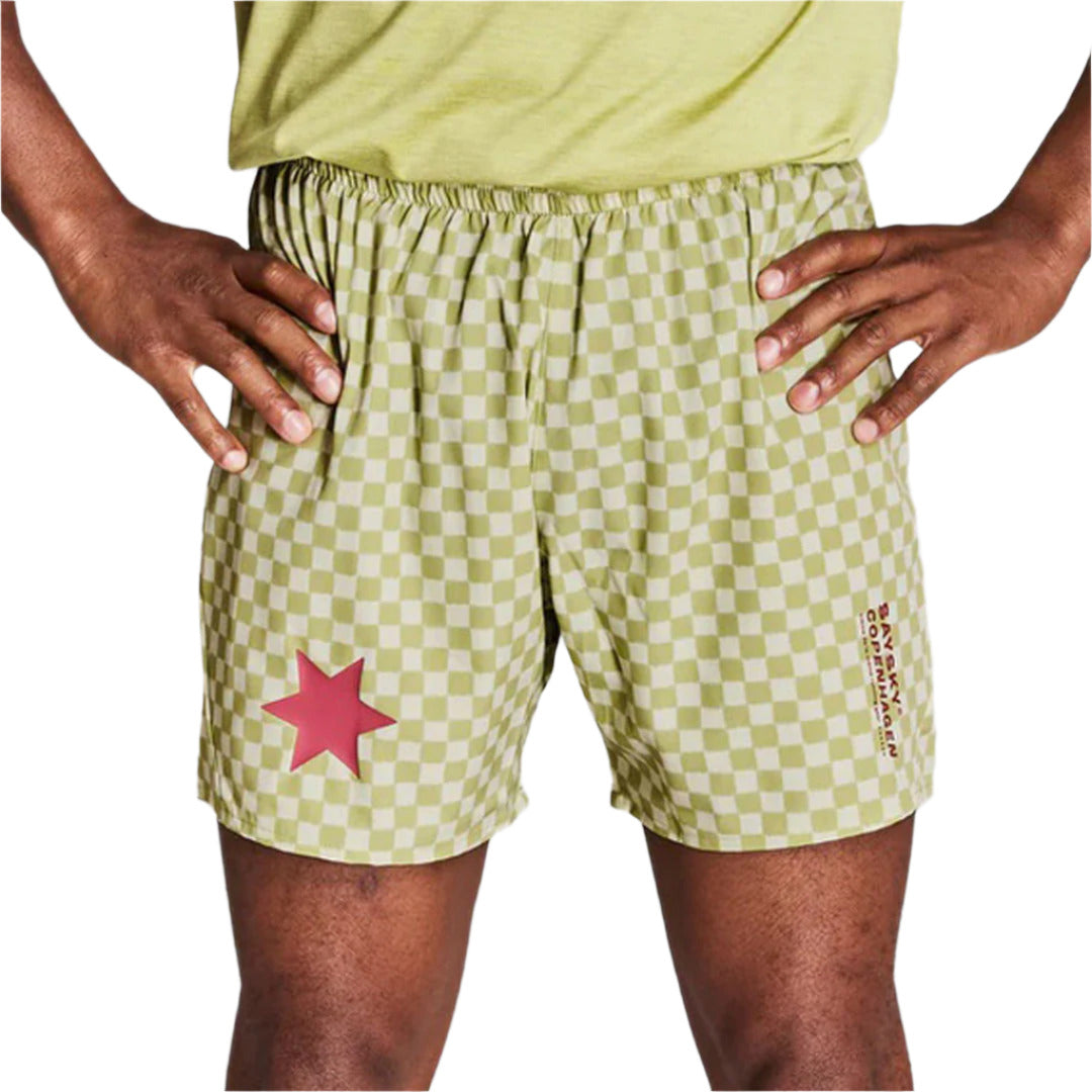 Saysky - Checker Pace Shorts 5" - Green - Men's
