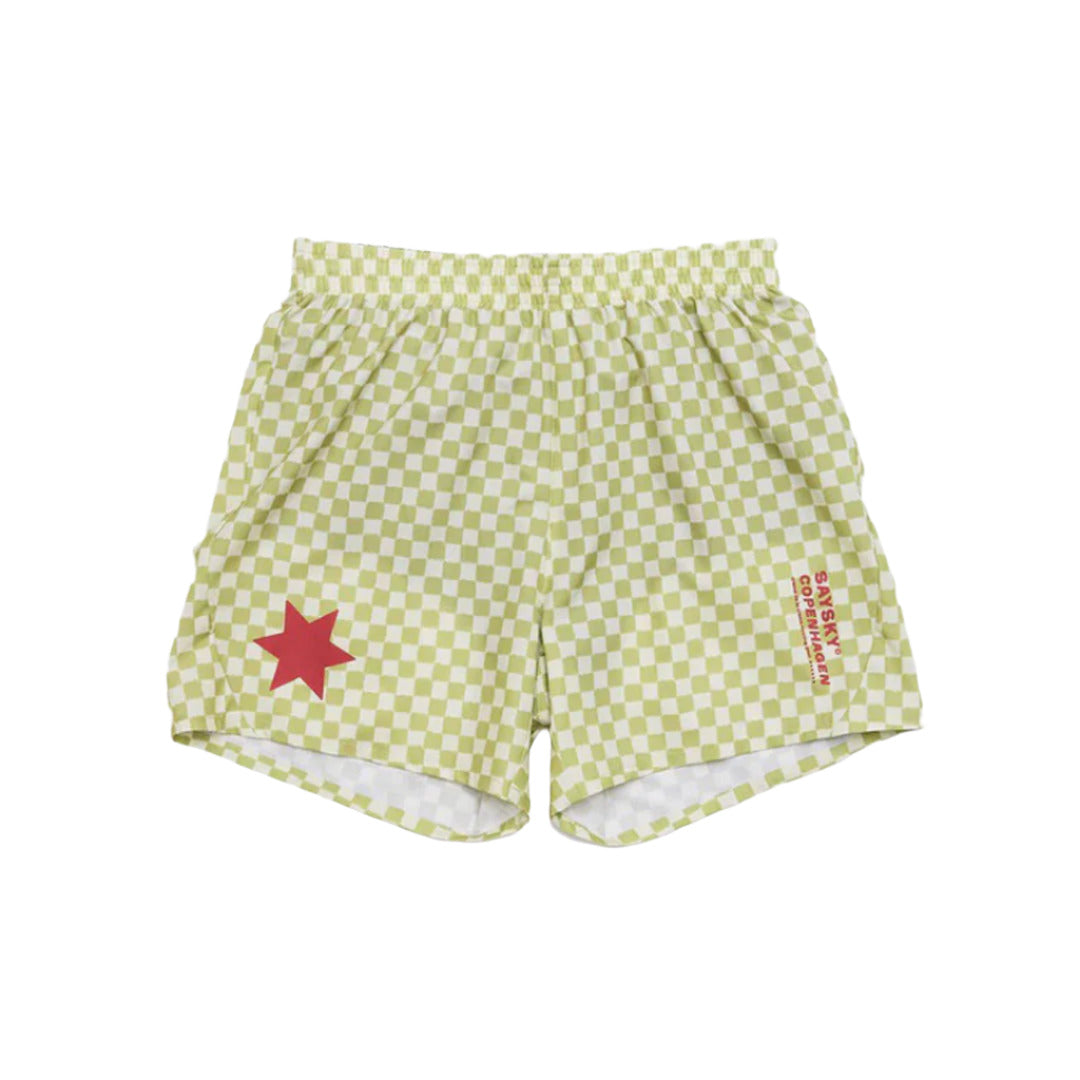 Saysky - Checker Pace Shorts 5" - Green - Men's