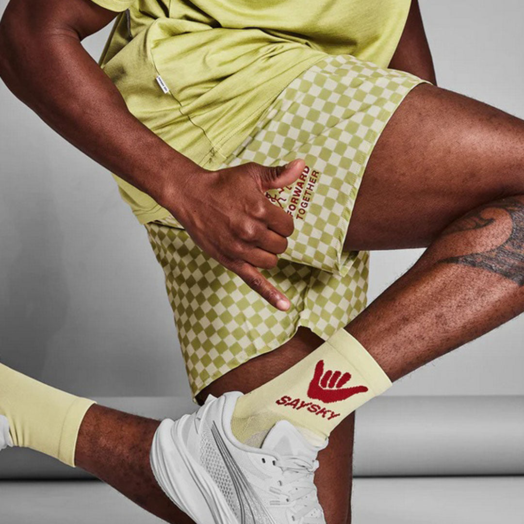 Saysky - Checker Pace Shorts 5" - Green - Men's