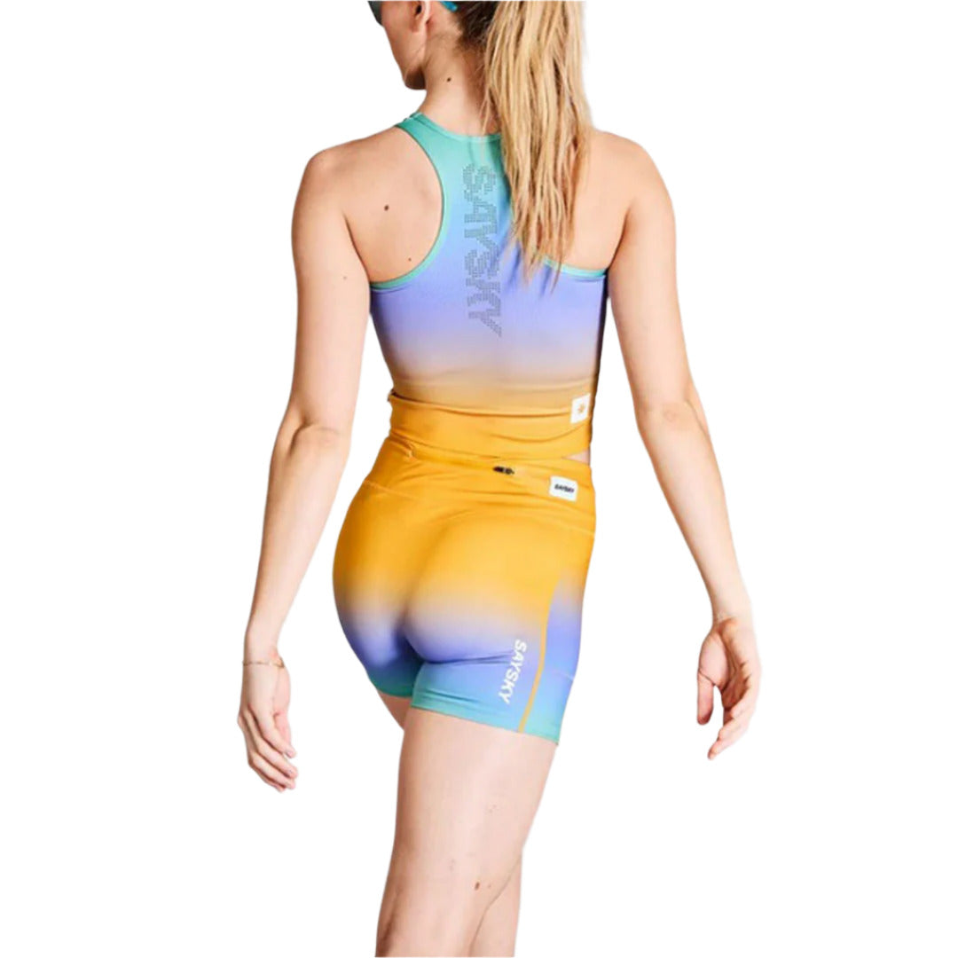 Saysky - Drip Dye Combat+ Short Tights 4" - Purple - Women's