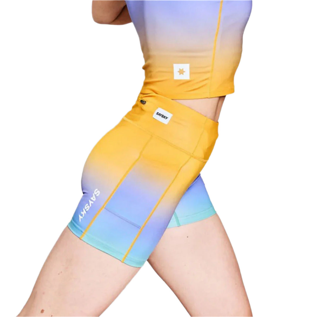 Saysky - Drip Dye Combat+ Short Tights 4" - Purple - Women's