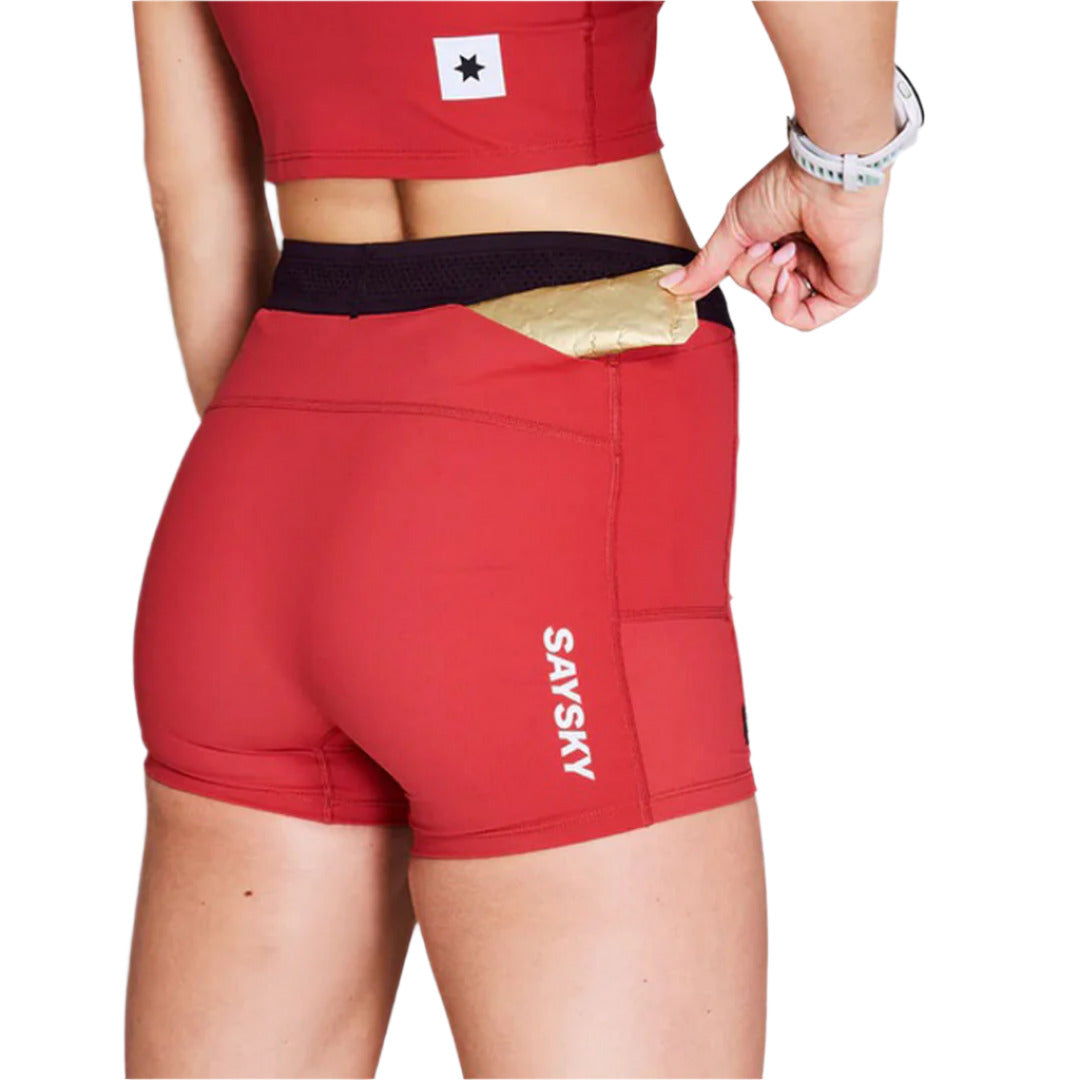 Saysky - Flow+ Race Short Tights 4" - Red - Women's