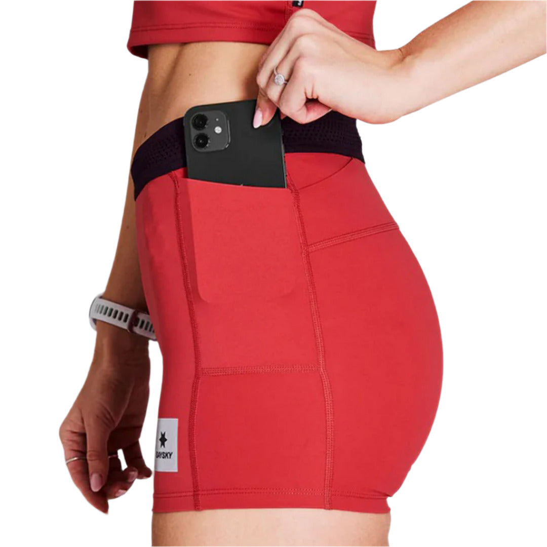 Saysky - Flow+ Race Short Tights 4" - Red - Women's
