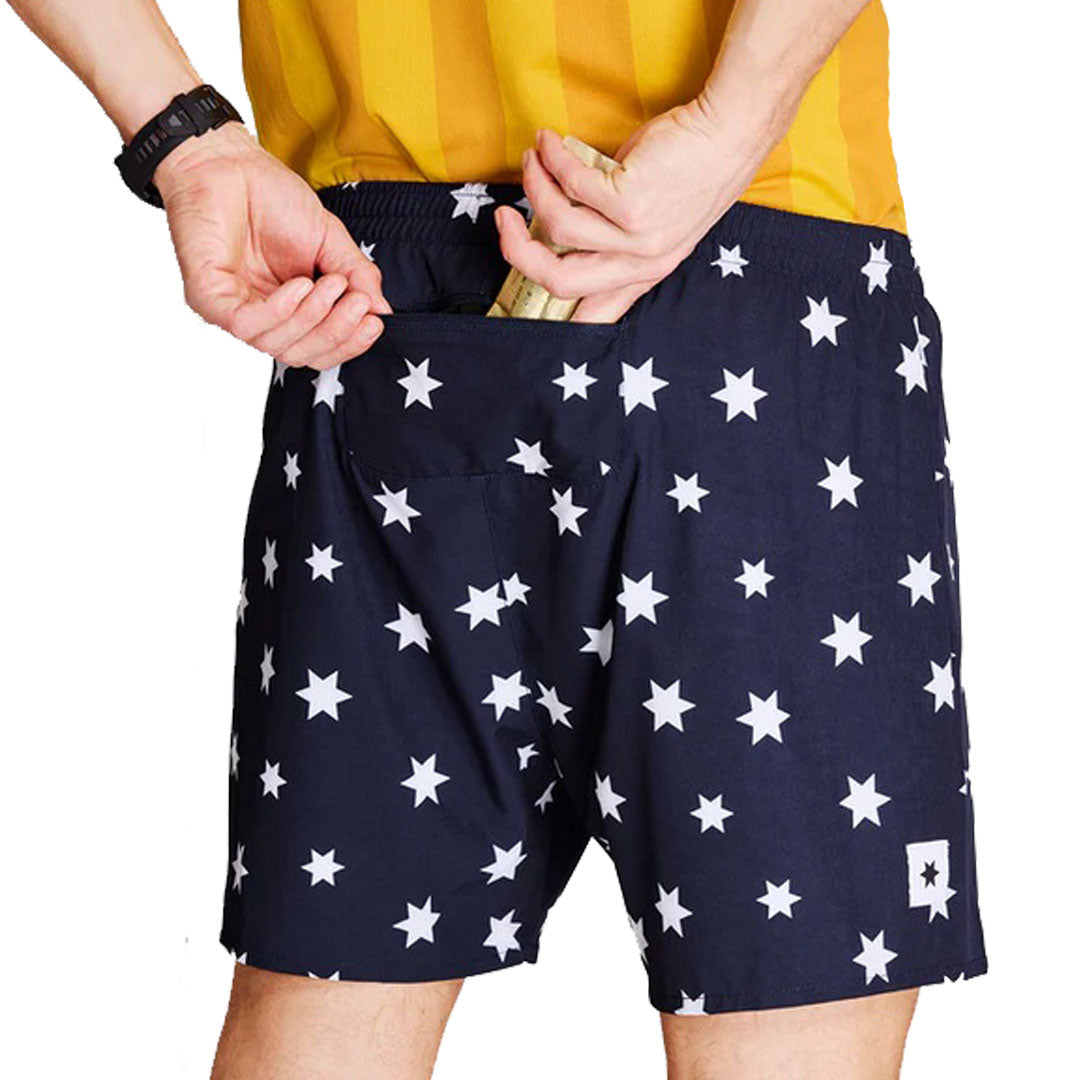 Saysky - Star Pace Shorts 5" - White/Blue - Men's