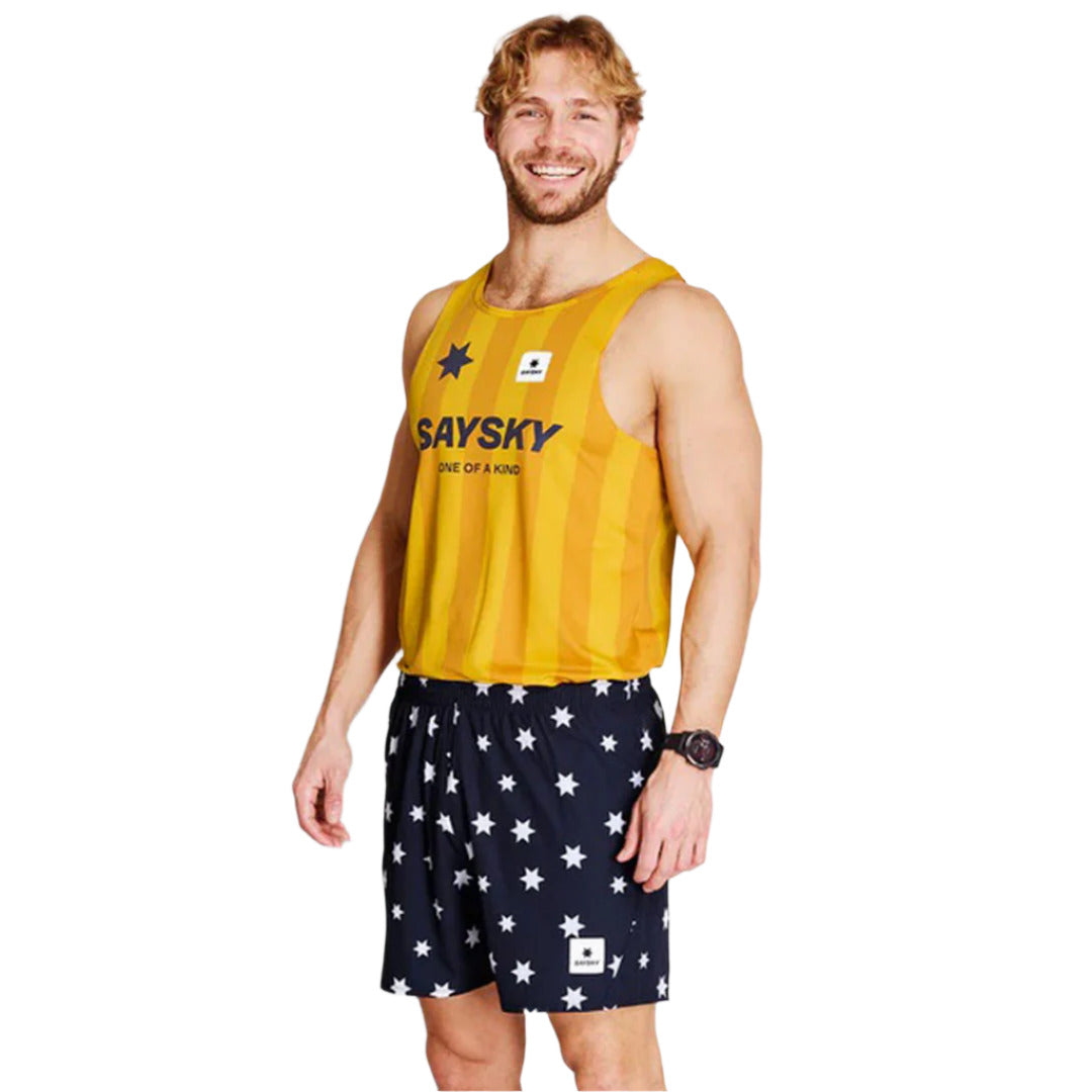 Saysky - Star Pace Shorts 5" - White/Blue - Men's