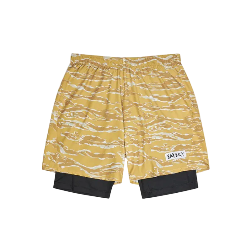 Saysky - Tiger Pace 2 in 1 Shorts 5'' - Yellow Camo - Men's