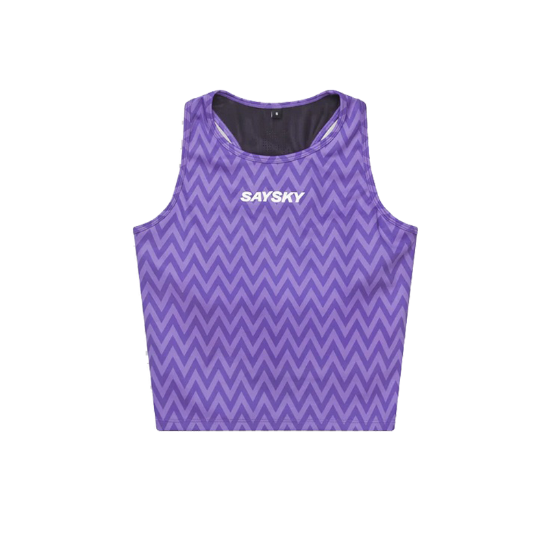 Saysky - Zig Zag Combat Crop Top - Purple Zig Zag - Women's