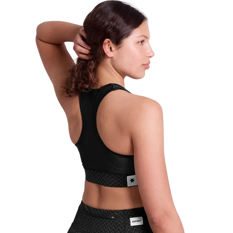Saysky - Zig Zag Combat Sports Bra - Black Zig Zag - Women's