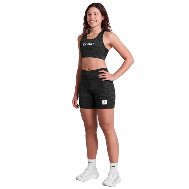 Saysky - Zig Zag Combat Sports Bra - Black Zig Zag - Women's