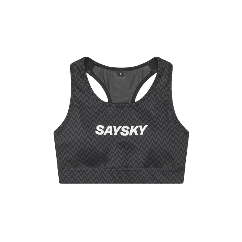 Saysky - Zig Zag Combat Sports Bra - Black Zig Zag - Women's