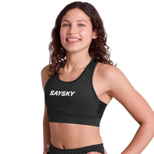 Saysky - Zig Zag Combat Sports Bra - Black Zig Zag - Women's
