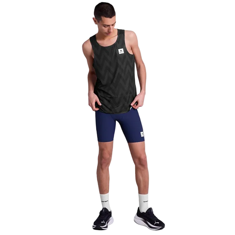 Saysky - Zig Zag Flow Air Singlet - Black Zig Zag - Men's