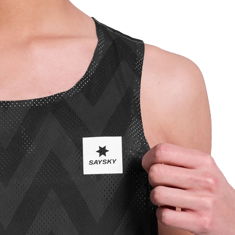 Saysky - Zig Zag Flow Air Singlet - Black Zig Zag - Men's