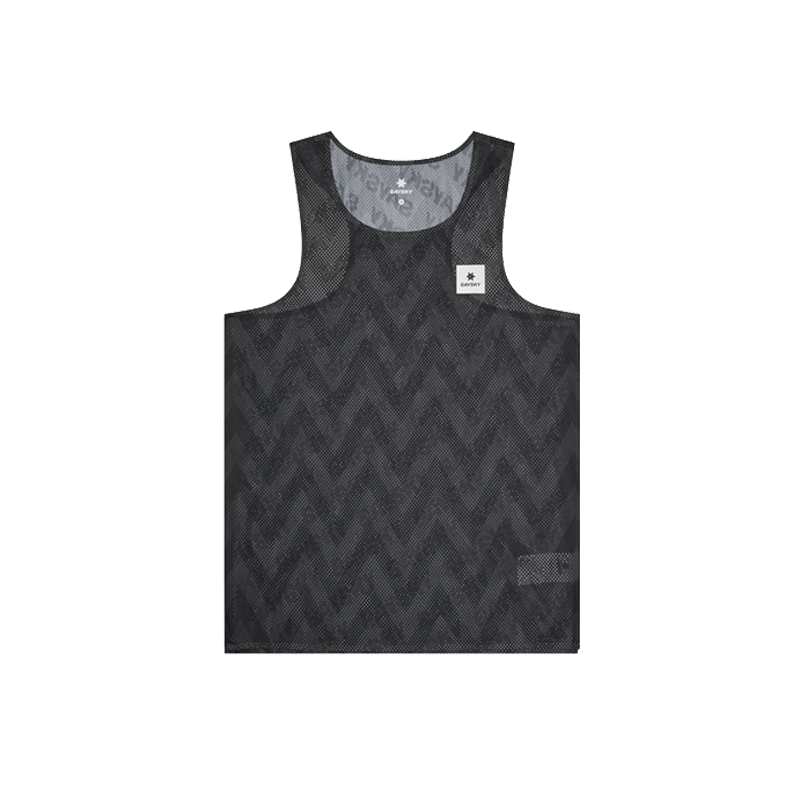 Saysky - Zig Zag Flow Air Singlet - Black Zig Zag - Men's