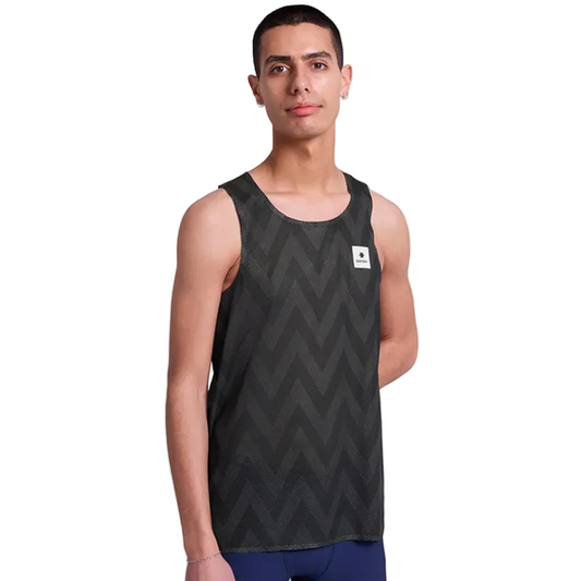 Saysky - Zig Zag Flow Air Singlet - Black Zig Zag - Men's