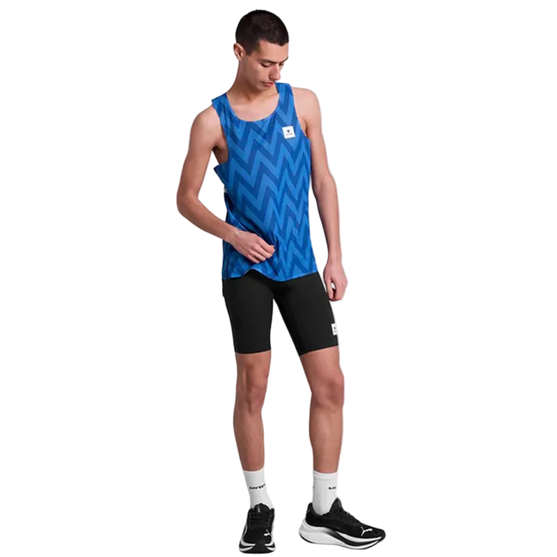 Saysky - Zig Zag Flow Air Singlet - Blue Zig Zag - Men's