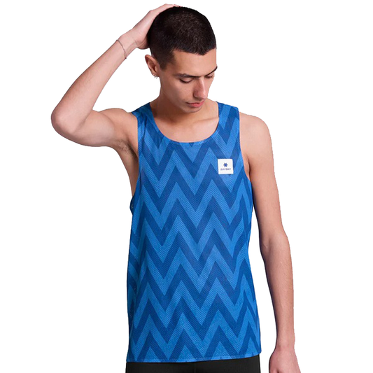 Saysky - Zig Zag Flow Air Singlet - Blue Zig Zag - Men's