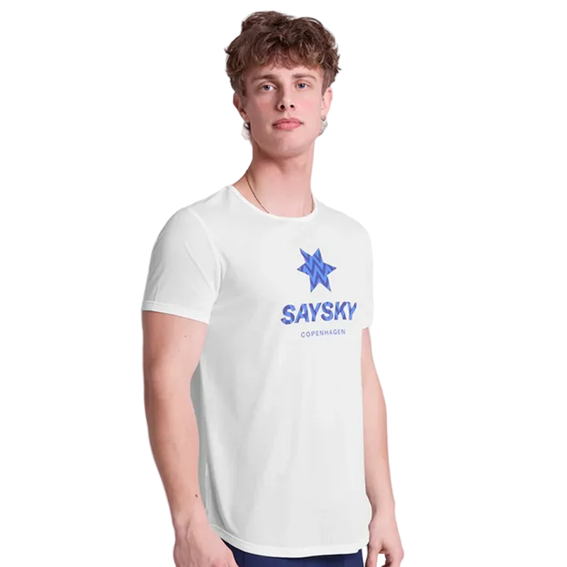 Saysky - Zig Zag Flow T-Shirt - White - Men's