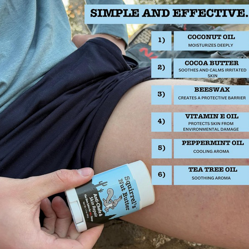 Squirrel's Nut Butter - Anti-Chafe & Skin Repair Stick w/ Peppermint & Tea Tree 1.7oz