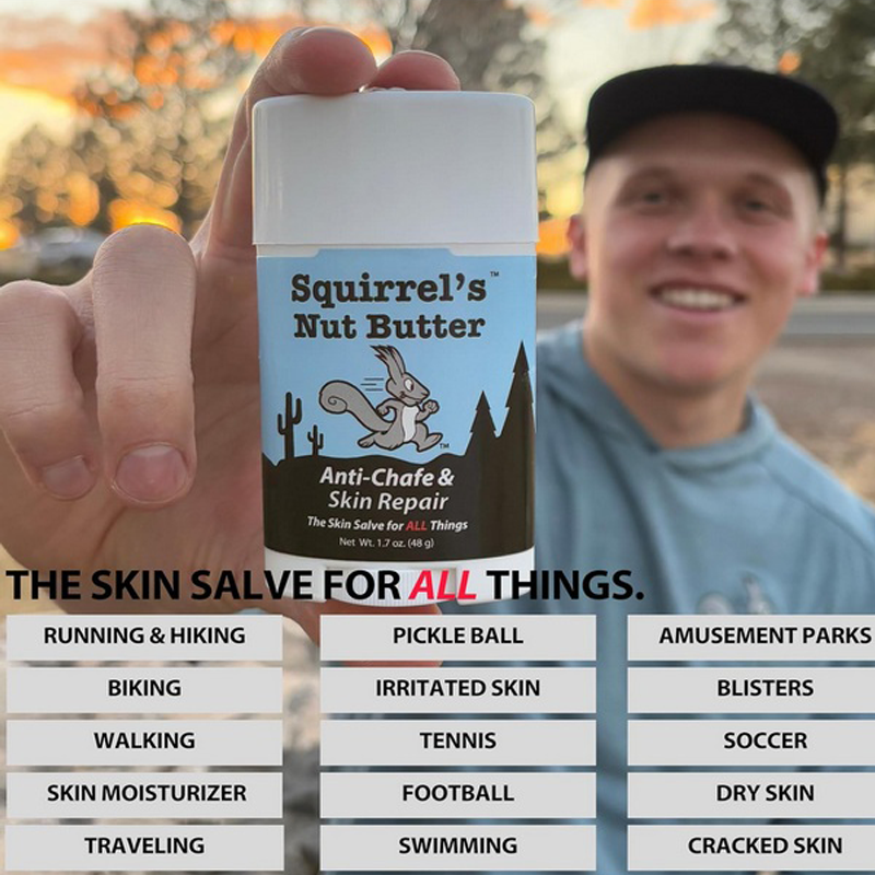 Squirrel's Nut Butter - Anti-Chafe & Skin Repair Stick w/ Peppermint & Tea Tree 1.7oz