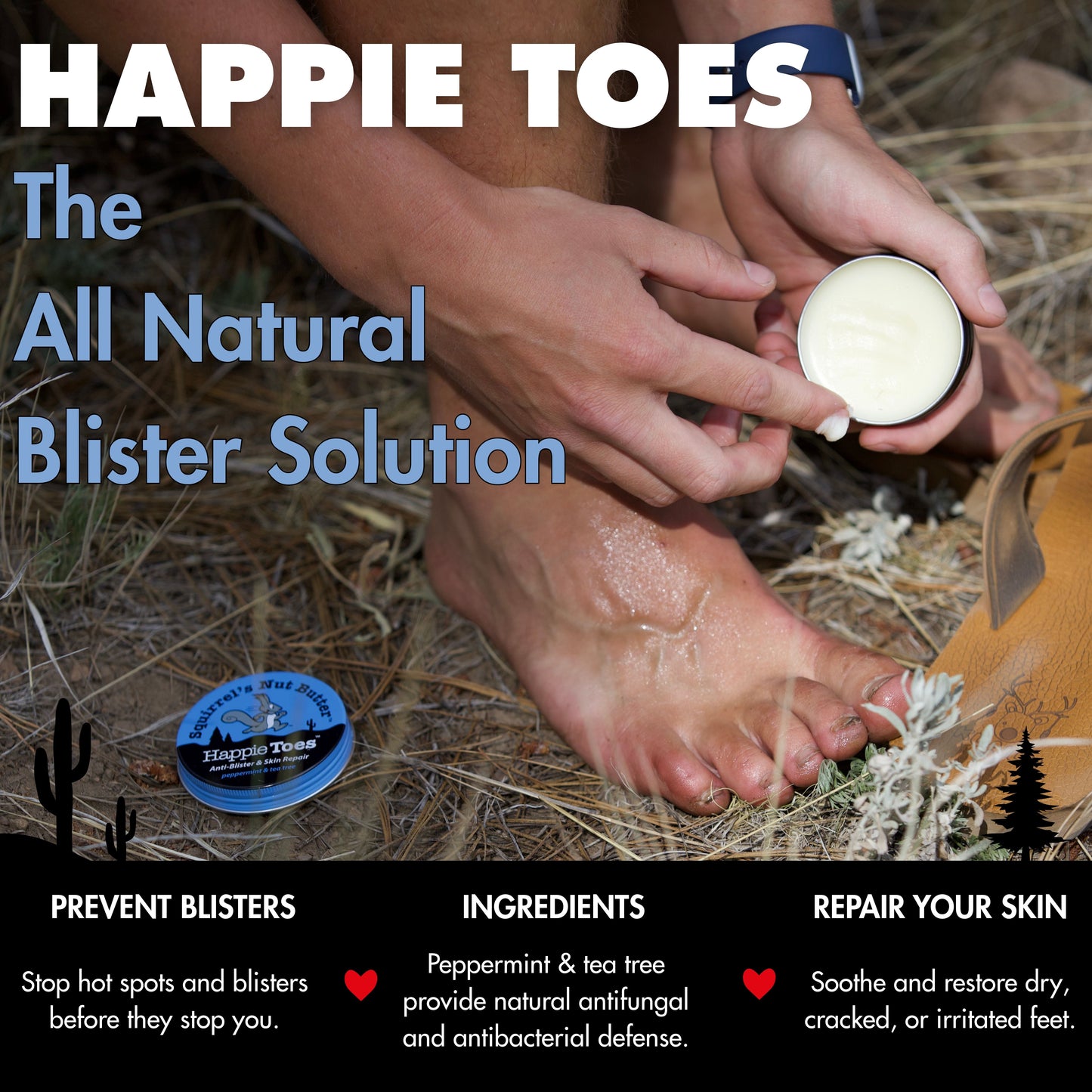 Squirrel's Nut Butter - Happie Toes Anti-Blister & Skin Repair - 2.0oz