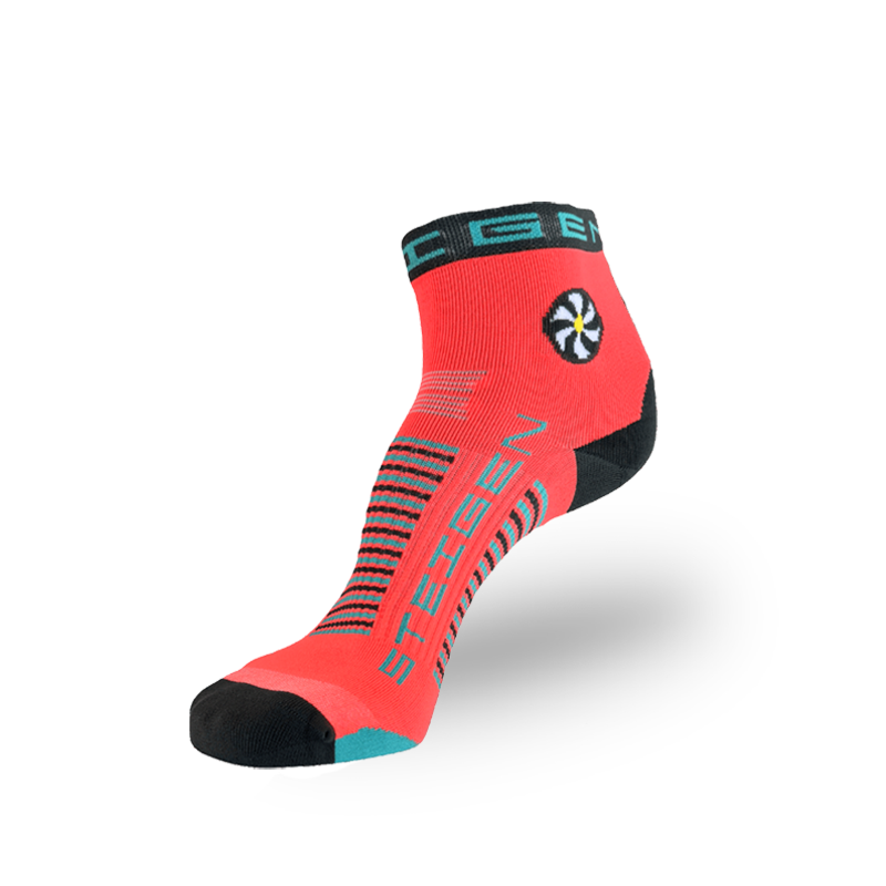 Steigen - 1/4 Length Running Socks - Vector Red