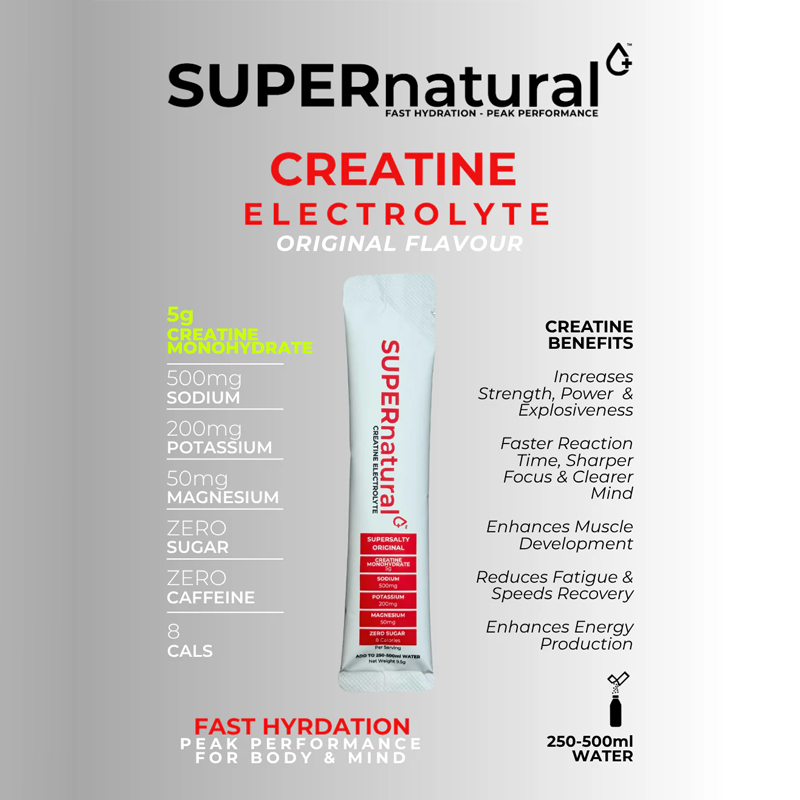SUPERnatural+ Creatine Electrolytes - Original - Pack of 7