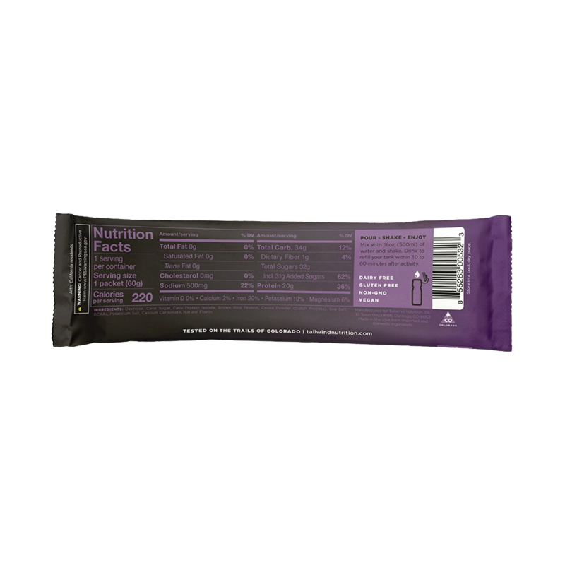 Tailwind Nutrition - Chocolate Recovery Mix - Single-Serving Stick Pack