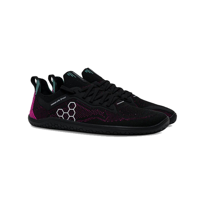Vivobarefoot - Primus Lite Knit - Obsidian / Vibrant Pink - Women's